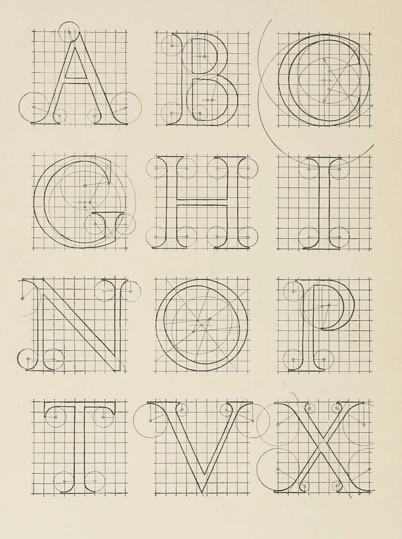 Alphabet After Serlio Wall Art by Frank Chouteau Brown - High-Resolution Digital Print