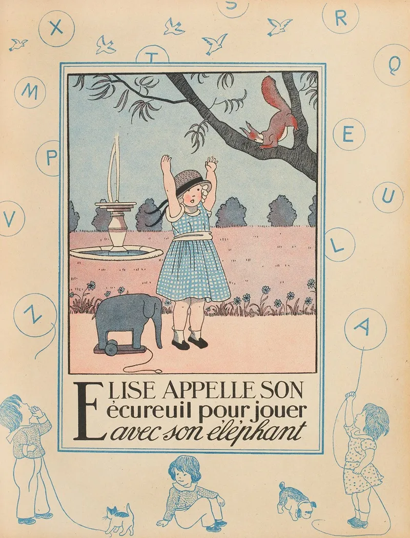 Alphabet En Images Pl 06 Wall Art by Marie-Madeleine Franc-Nohain - High-Resolution Digital Print