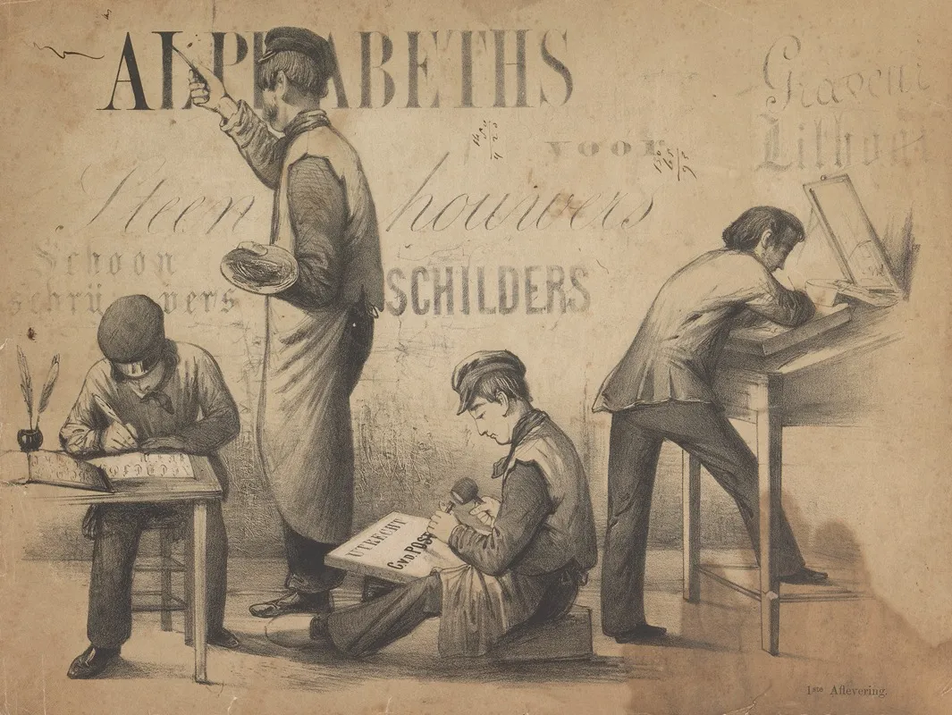 Alphabeths Voor Steenhouwers Title Page Wall Art by Pieter Wilhelmus van de Weijer - High-Resolution Digital Print