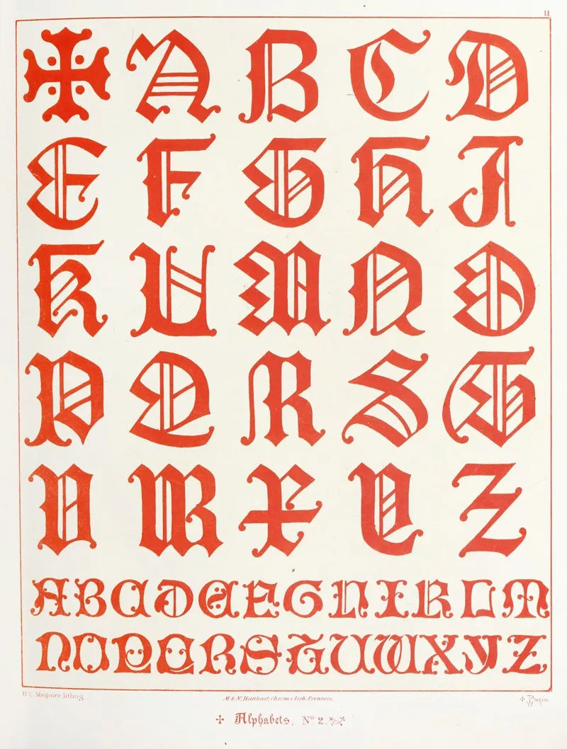Alphabets 2 Wall Art by Augustus Pugin - High-Resolution Digital Print