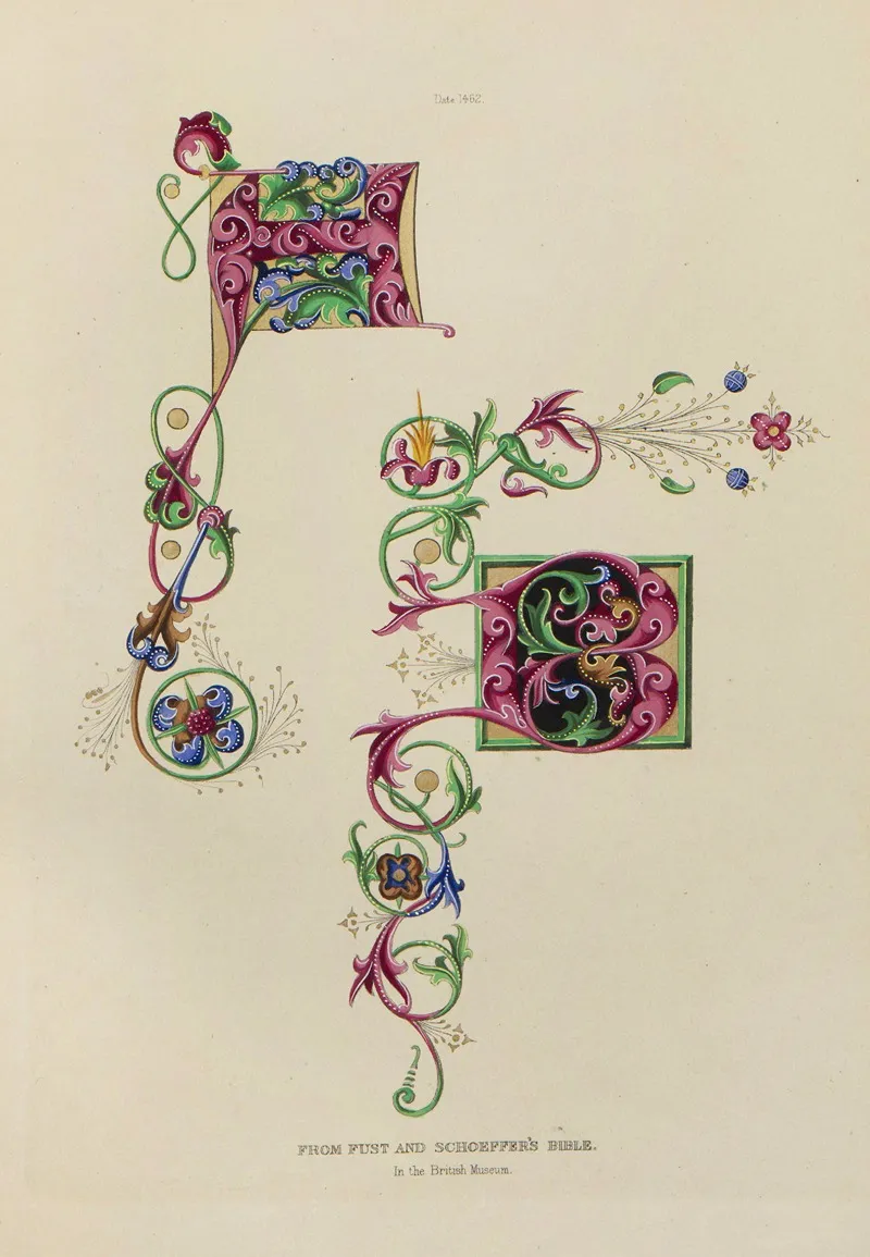 Alphabets Numerals And Devices Of The Middle Ages Pl 11 Wall Art by Henry Shaw - High-Resolution Digital Print