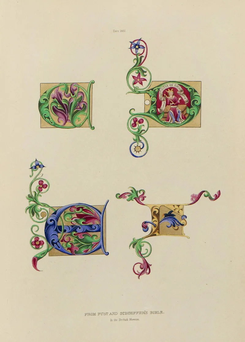 Alphabets Numerals And Devices Of The Middle Ages Pl 12 Wall Art by Henry Shaw - High-Resolution Digital Print