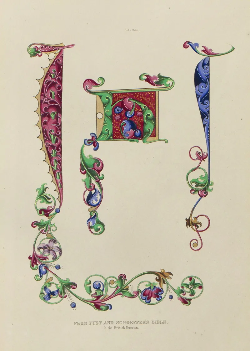 Alphabets Numerals And Devices Of The Middle Ages Pl 13 Wall Art by Henry Shaw - High-Resolution Digital Print