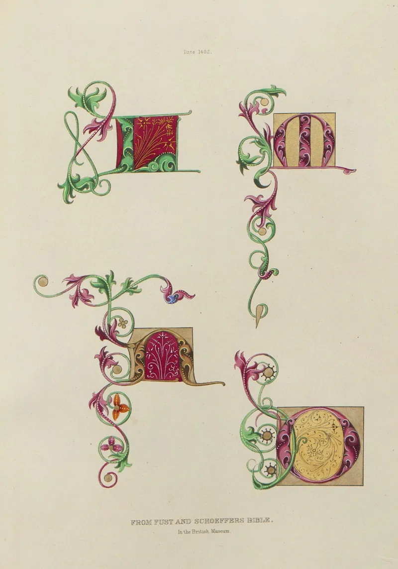 Alphabets Numerals And Devices Of The Middle Ages Pl 14 Wall Art by Henry Shaw - High-Resolution Digital Print