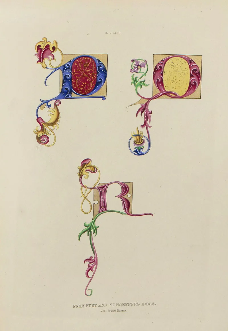 Alphabets Numerals And Devices Of The Middle Ages Pl 15 Wall Art by Henry Shaw - High-Resolution Digital Print
