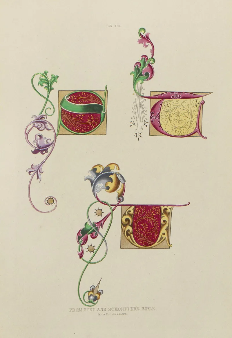 Alphabets Numerals And Devices Of The Middle Ages Pl 16 Wall Art by Henry Shaw - High-Resolution Digital Print