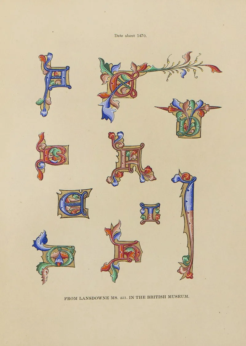 Alphabets Numerals And Devices Of The Middle Ages Pl 17 Wall Art by Henry Shaw - High-Resolution Digital Print