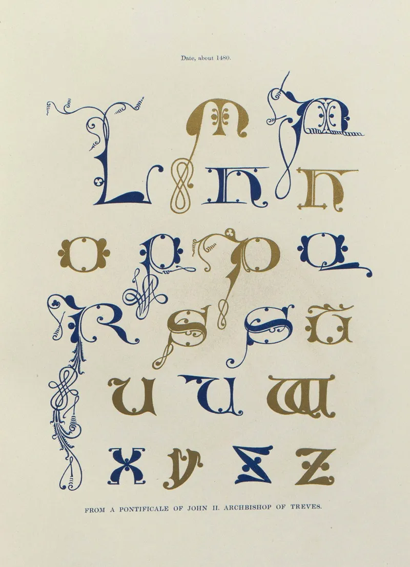 Alphabets Numerals And Devices Of The Middle Ages Pl 23 Wall Art by Henry Shaw - High-Resolution Digital Print