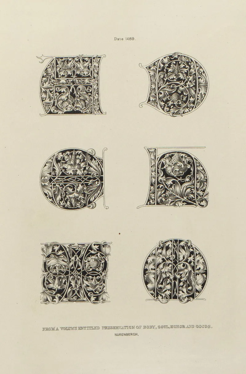 Alphabets Numerals And Devices Of The Middle Ages Pl 26 Wall Art by Henry Shaw - High-Resolution Digital Print