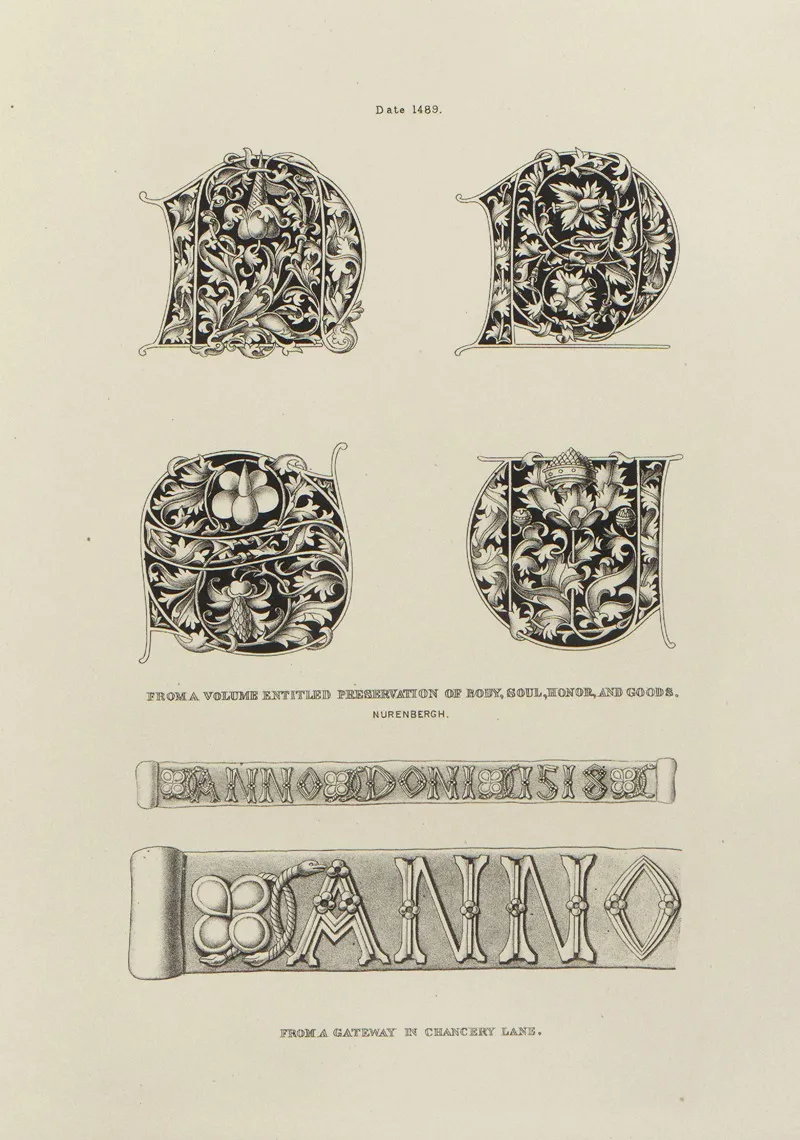 Alphabets Numerals And Devices Of The Middle Ages Pl 27 Wall Art by Henry Shaw - High-Resolution Digital Print
