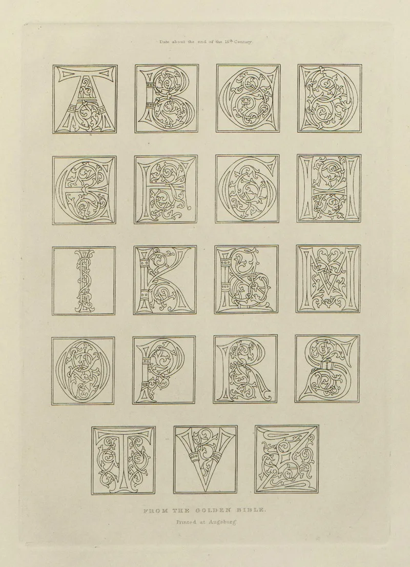 Alphabets Numerals And Devices Of The Middle Ages Pl 30 Wall Art by Henry Shaw - High-Resolution Digital Print