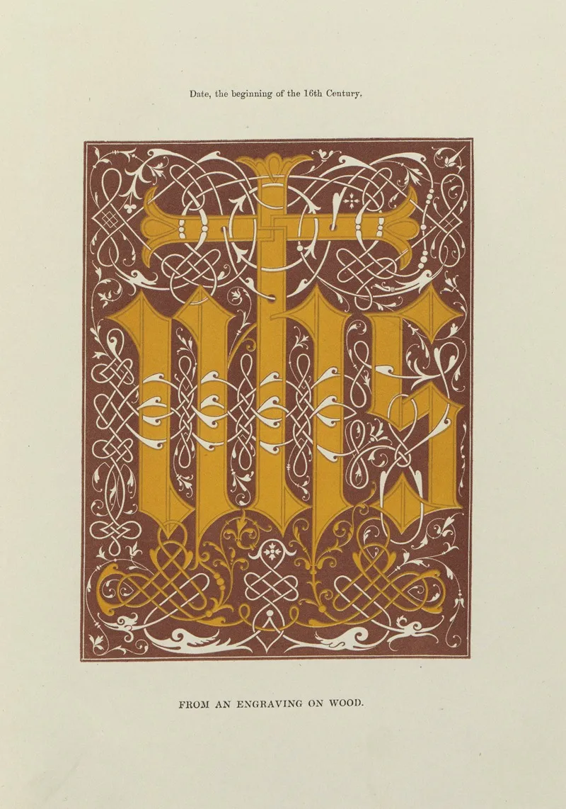 Alphabets Numerals And Devices Of The Middle Ages Pl 31 Wall Art by Henry Shaw - High-Resolution Digital Print