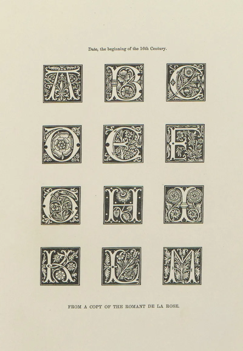 Alphabets Numerals And Devices Of The Middle Ages Pl 33 Wall Art by Henry Shaw - High-Resolution Digital Print
