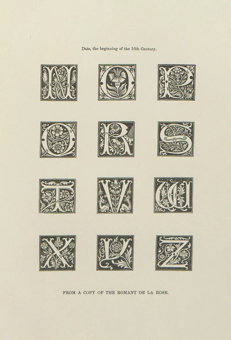Alphabets Numerals And Devices Of The Middle Ages Pl 34 Wall Art by Henry Shaw - High-Resolution Digital Print
