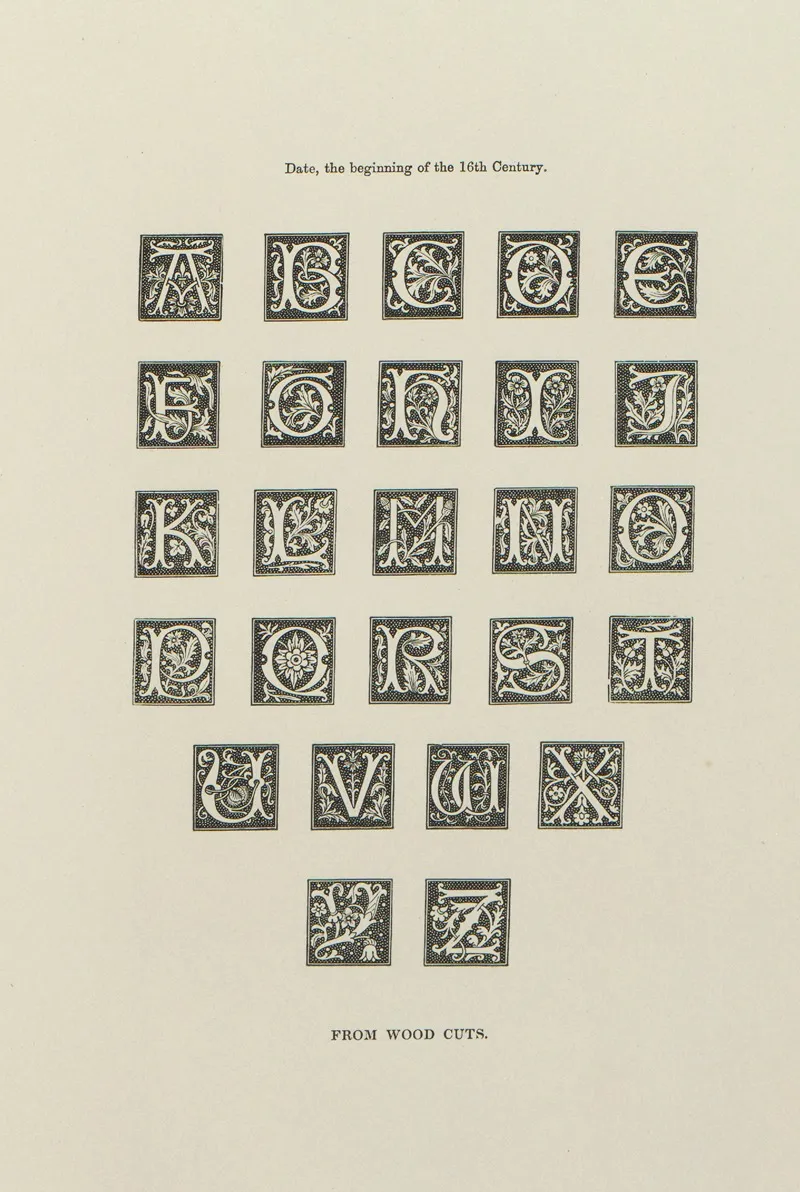 Alphabets Numerals And Devices Of The Middle Ages Pl 35 Wall Art by Henry Shaw - High-Resolution Digital Print