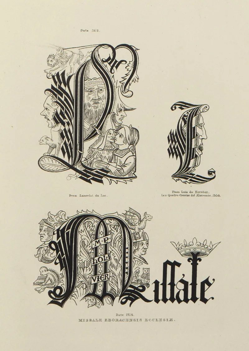 Alphabets Numerals And Devices Of The Middle Ages Pl 39 Wall Art by Henry Shaw - High-Resolution Digital Print