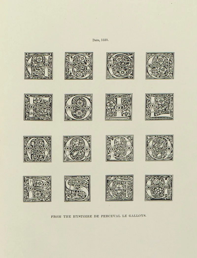 Alphabets Numerals And Devices Of The Middle Ages Pl 40 Wall Art by Henry Shaw - High-Resolution Digital Print