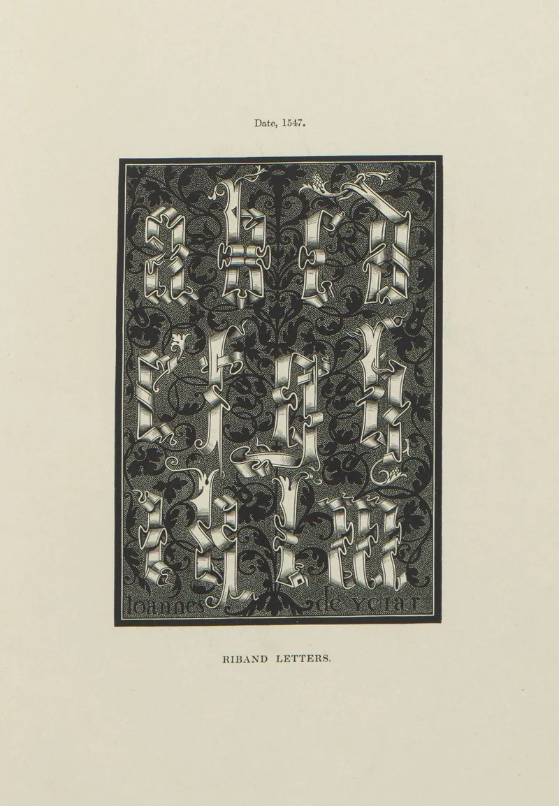 Alphabets Numerals And Devices Of The Middle Ages Pl 42 Wall Art by Henry Shaw - High-Resolution Digital Print
