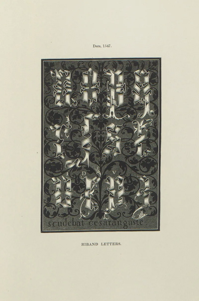 Alphabets Numerals And Devices Of The Middle Ages Pl 43 Wall Art by Henry Shaw - High-Resolution Digital Print