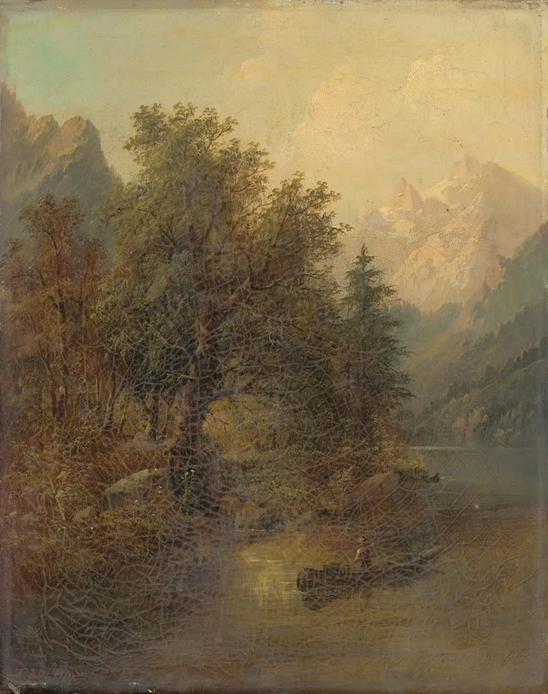 Alpine Landscape With A Boat