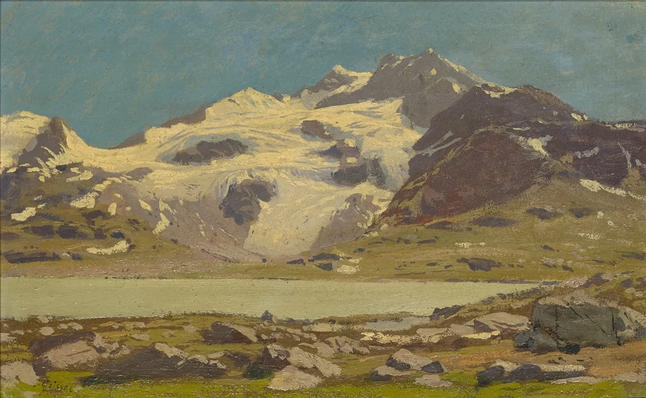 Alpine Landscape With Lake Wall Art by Joseph Geisser - High-Resolution Digital Print