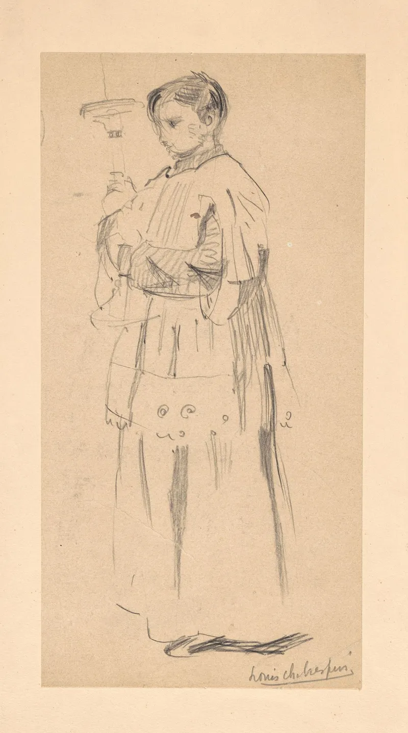 Altar Servant Carrying A Candelstick Wall Art by Louis-Charles Crespin - High-Resolution Digital Print