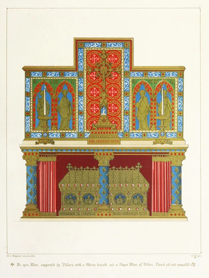 Altar Wtith Shrine Wall Art by Augustus Pugin - High-Resolution Digital Print