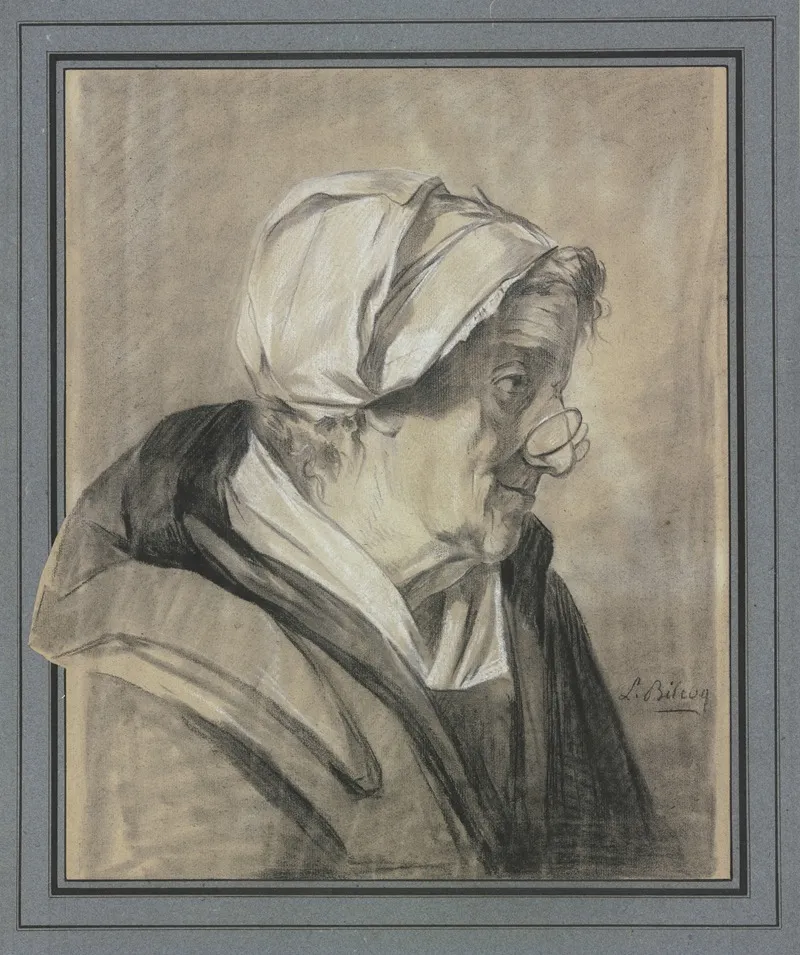 Alte Frau Im Profil Nach Rechts Schauend 2 Wall Art by Louis-Marc-Antoine Bilcoq - High-Resolution Digital Print