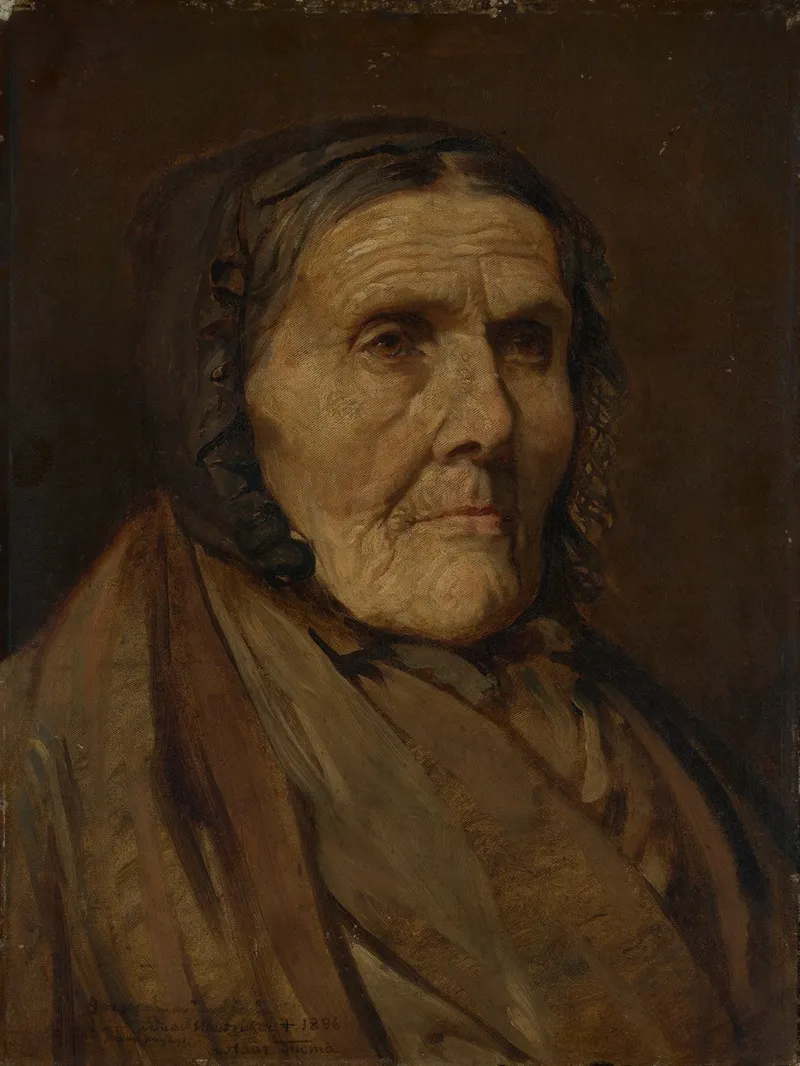 Alte Frau Mit Schwarzer Haube Wall Art by Eduard Hunziker - High-Resolution Digital Print