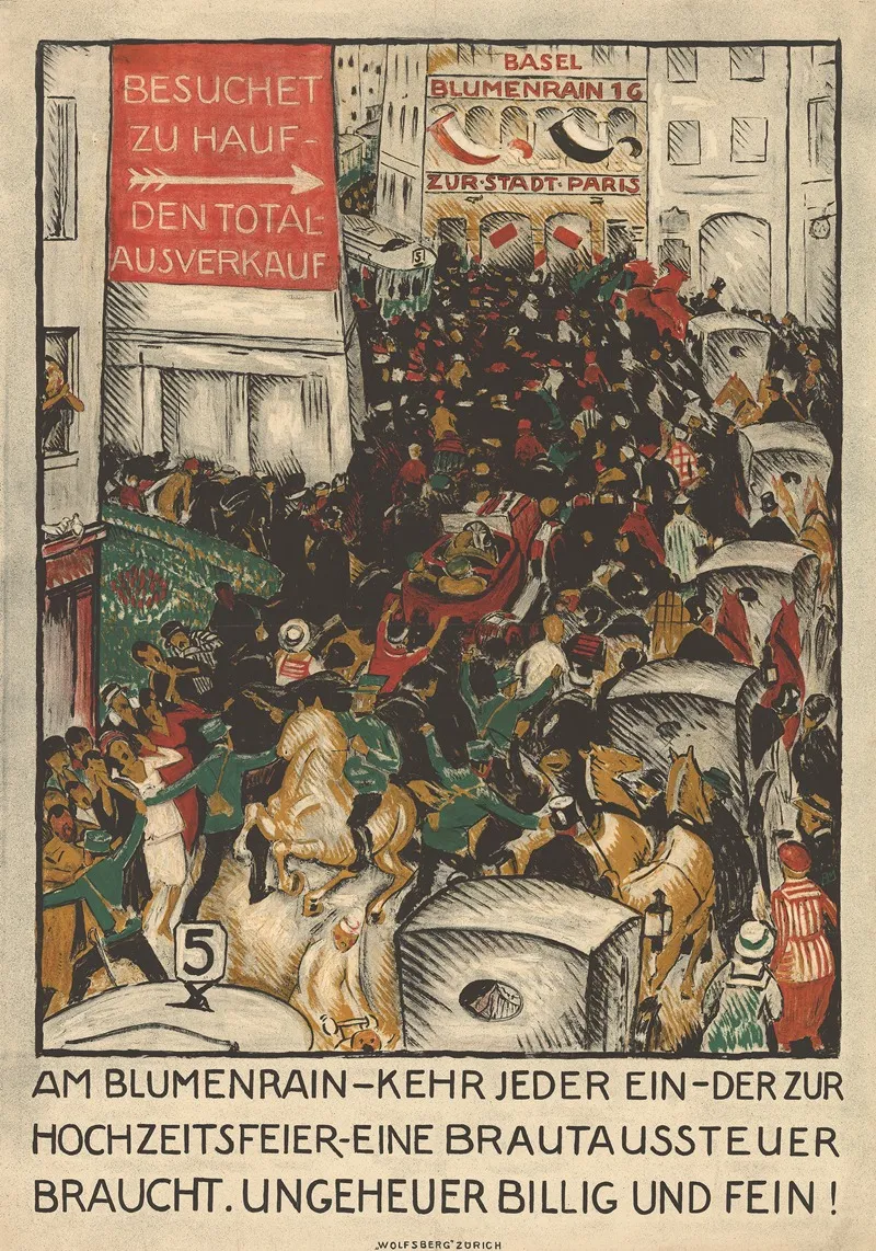 Am Blumenrain Kehr Jeder Ein Der Zur Hochzeitsfeier Eine Brautaussteuer Braucht Ungeheuer Billig Und Fein Wall Art by Burkhard Mangold - High-Resolution Digital Print