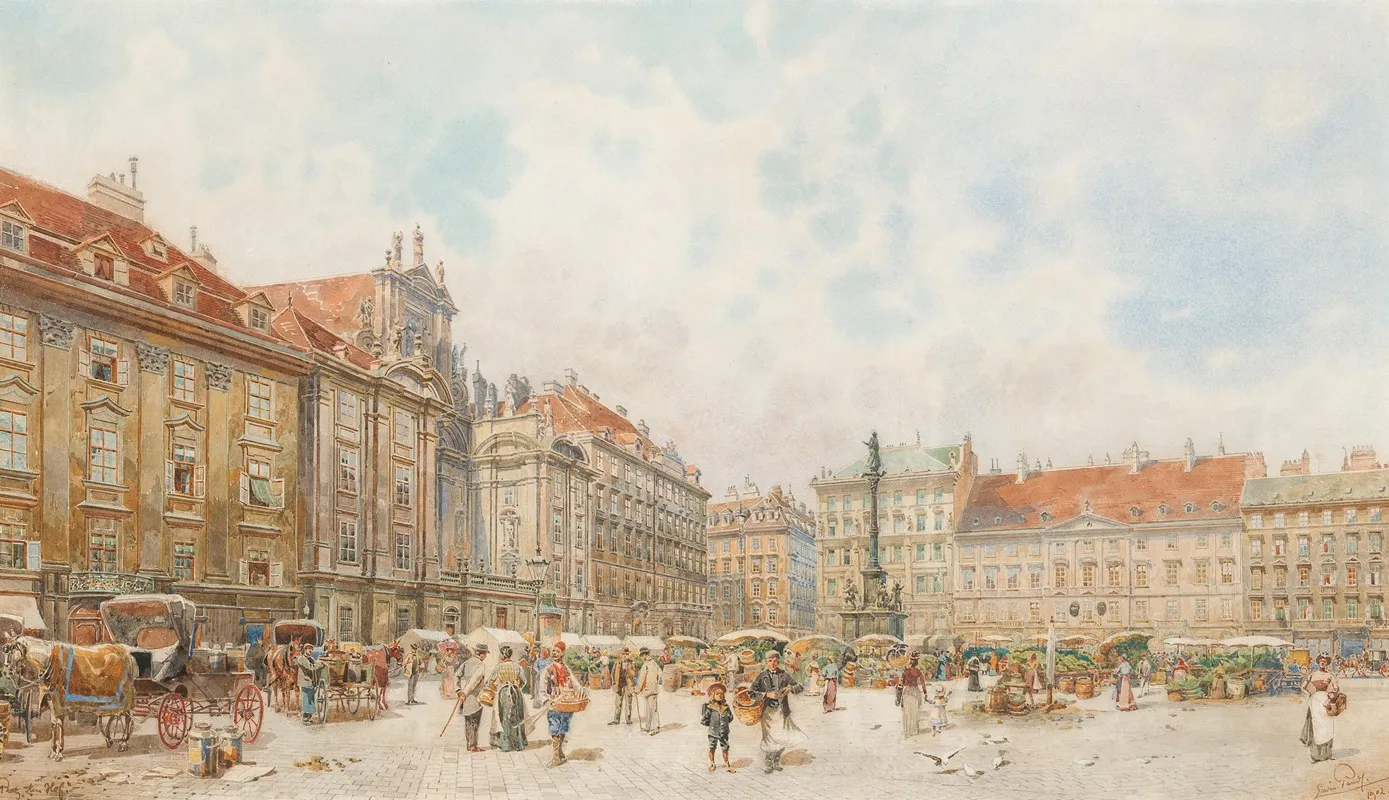 Am Hof Square With Market Stalls And Staffage