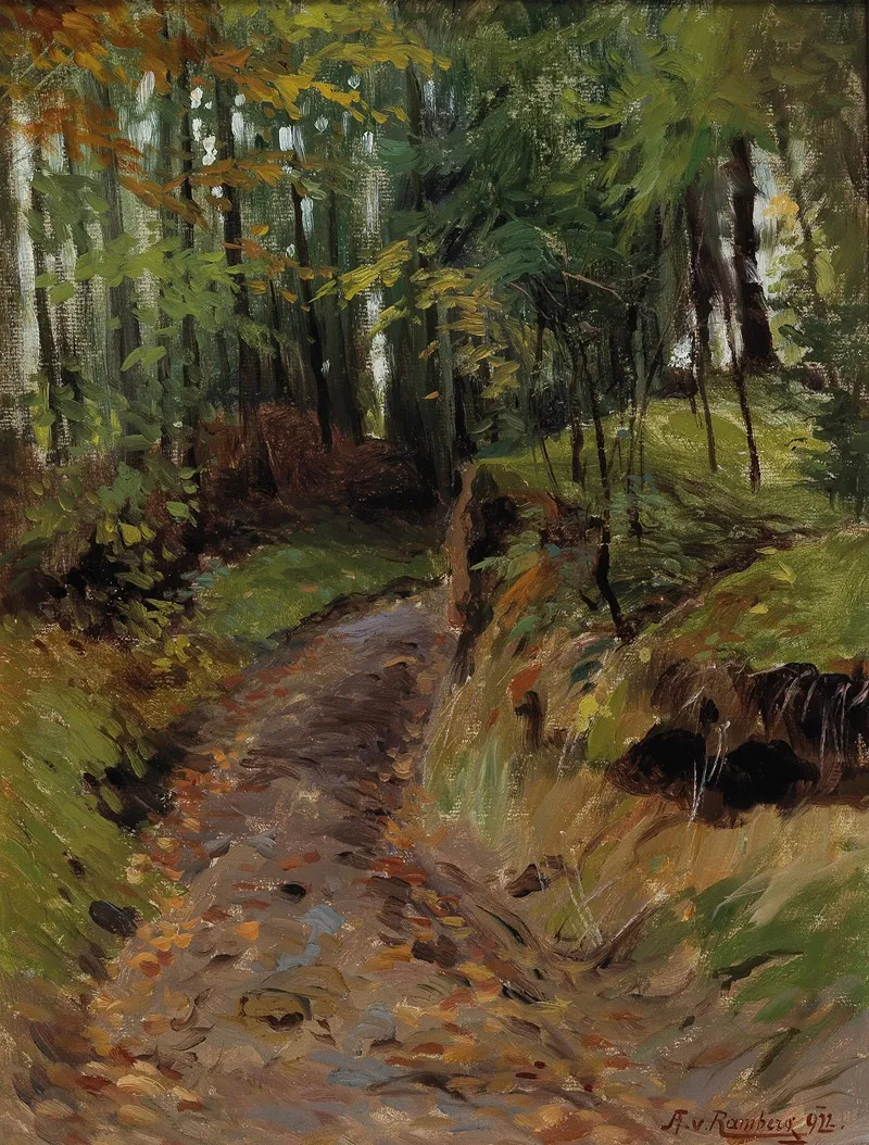 Am Weg Zum Gmundnerberg Wall Art by August von Ramberg - High-Resolution Digital Print