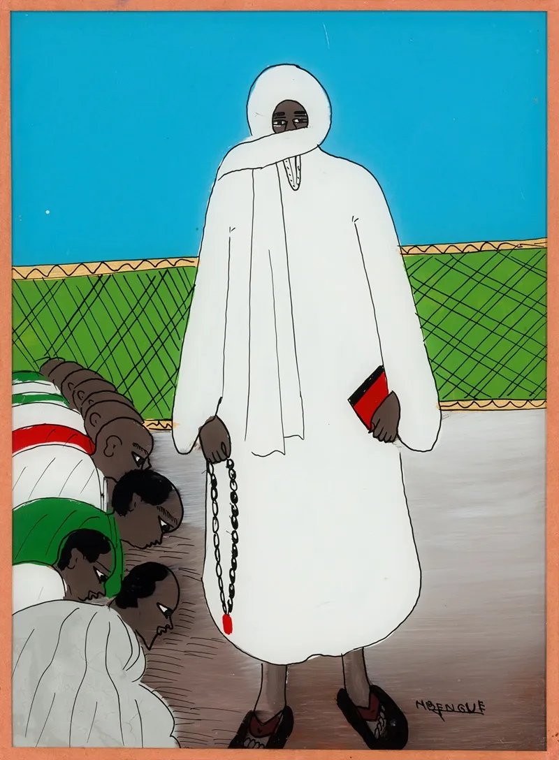 Amadou Bamba And Kneeling Devotees Wall Art by Gora Mbengue - High-Resolution Digital Print