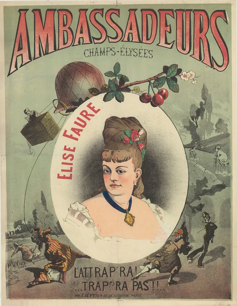 Ambassadeurs Elise Faure Lattrapra Trappra Pas Wall Art by Imp. Emile Lévy - High-Resolution Digital Print