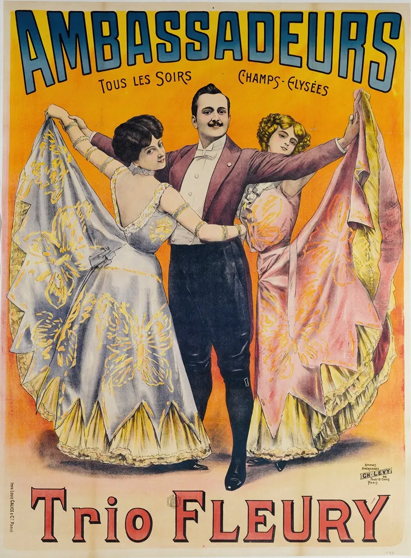 Ambassadeurs Tous Les Soirs Champs Elysees Trio Fleury Wall Art by Anonymous - High-Resolution Digital Print