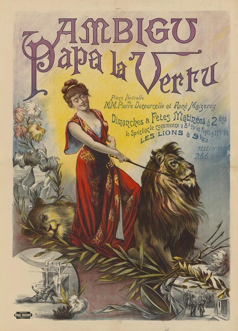 Ambigu Papa La Vertu Piece Nouvelle De Mm Pierre Decourcelles Et Rene Maizeroy Wall Art by Imp. Paul Dupont - High-Resolution Digital Print