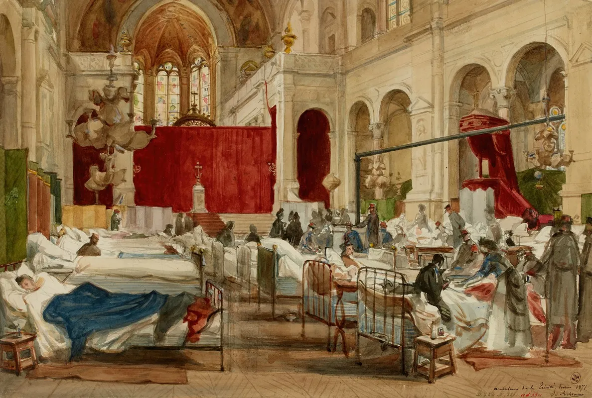 Ambulance Dans Leglise De La Trinite En 1871