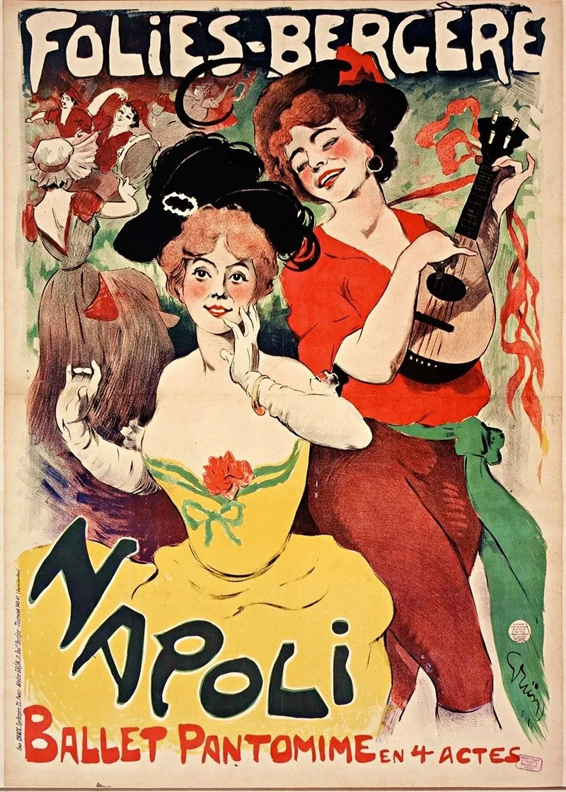 Amelie Dieterle Aux Folies Bergere Wall Art by Jules-Alexandre Grün - High-Resolution Digital Print