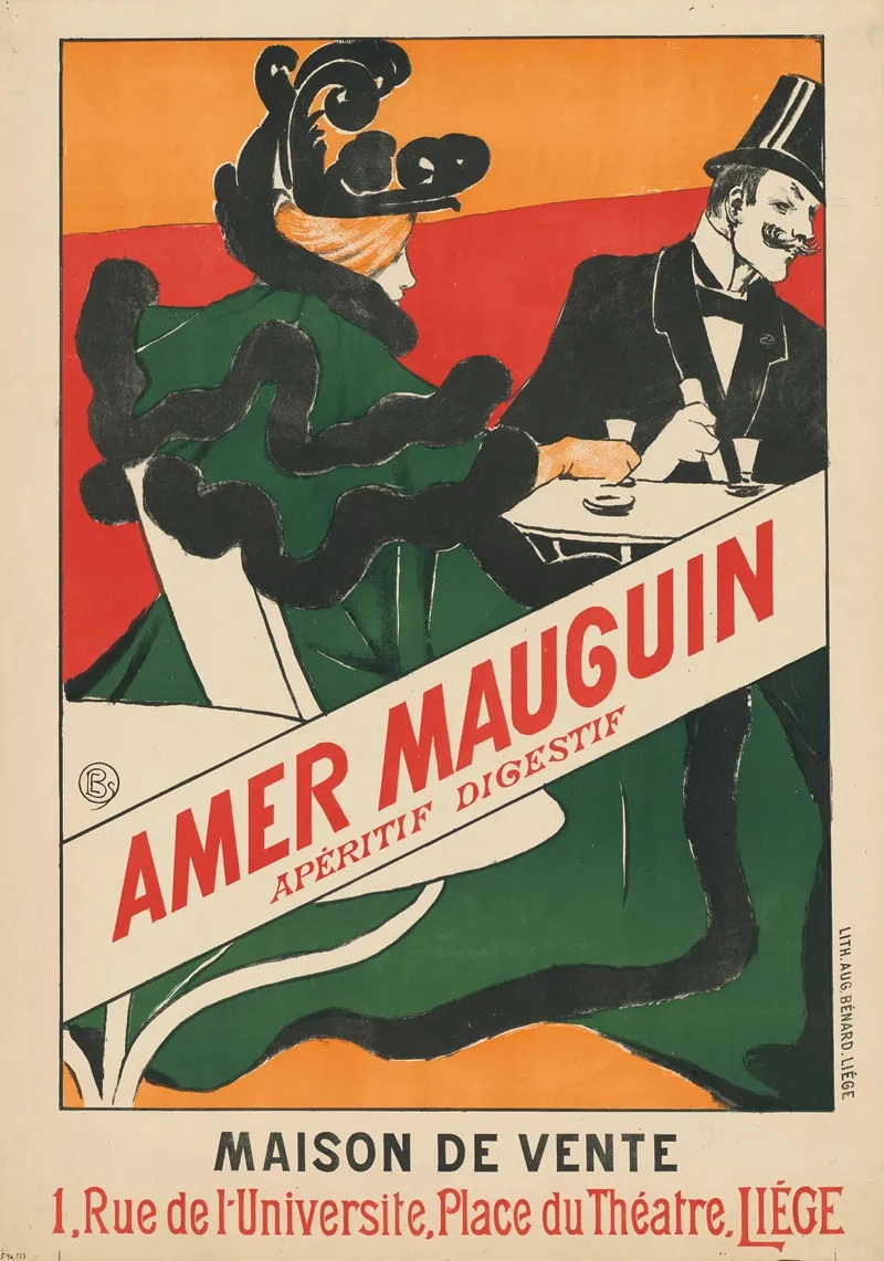 Amer Mauguin Aperetif Digestif Wall Art by Émile Berchmans - High-Resolution Digital Print