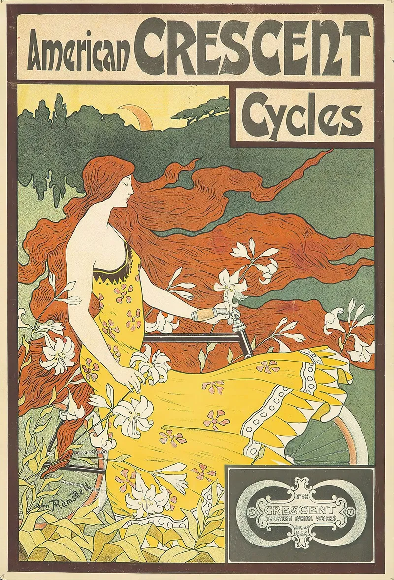 American Crescent Cycles Wall Art by Frederick Winthrop Ramsdell - High-Resolution Digital Print