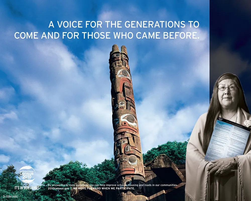 American Indian Northwestalaska Native Awareness Poster by Bureau of the Census - High-Resolution Digital Print