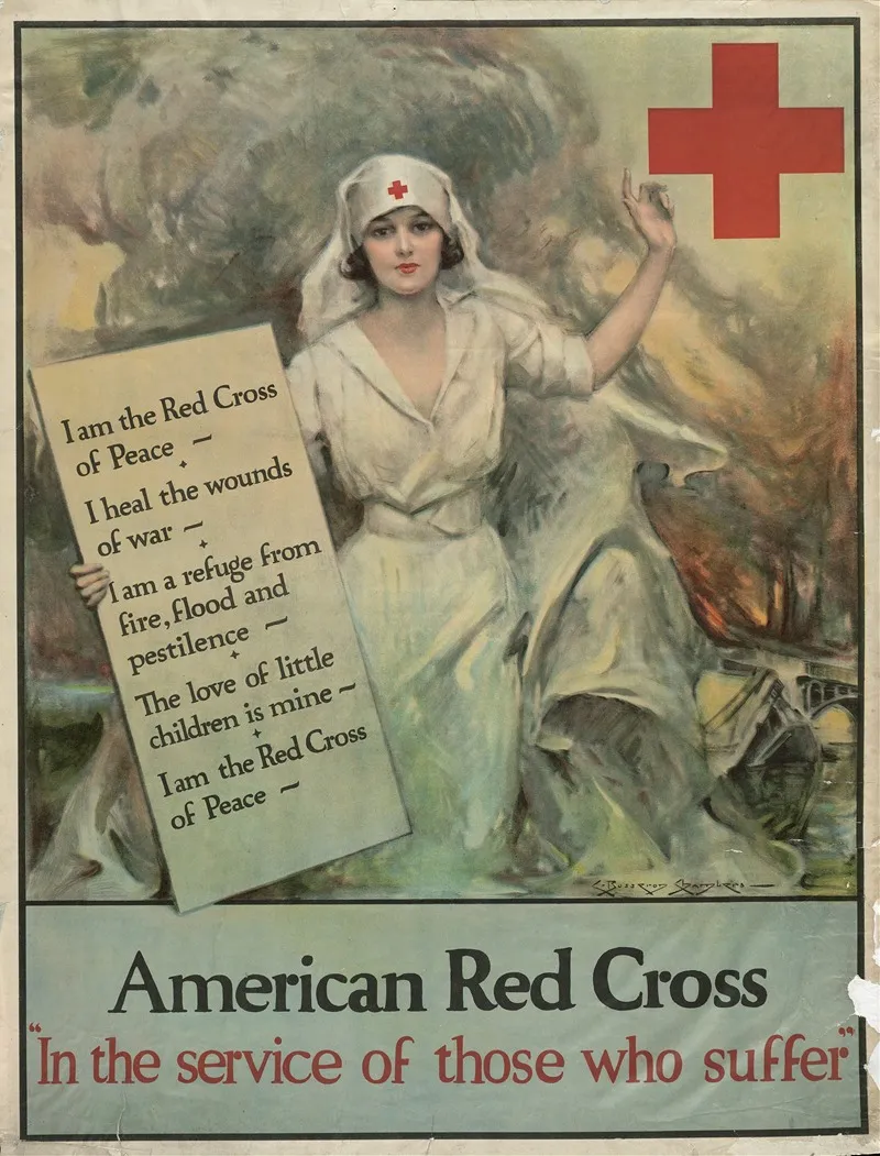 American Red Cross In The Service Of Those Who Suffer Wall Art by Charles Bosseron Chambers - High-Resolution Digital Print