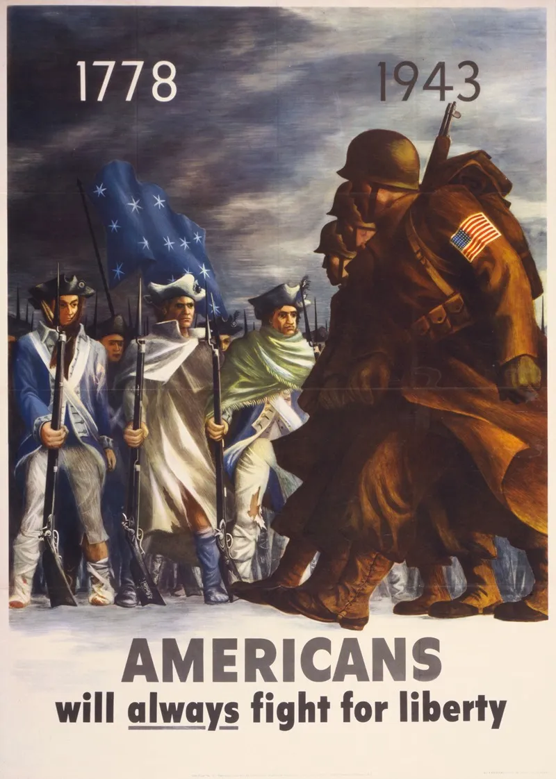 Americans Will Always Fight For Liberty Wall Art by Bernard Perlin - High-Resolution Digital Print