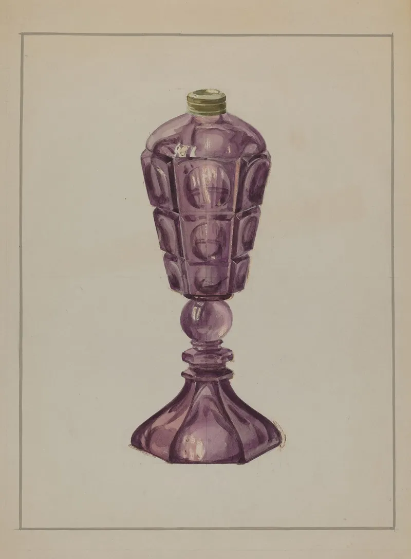 Amethyst Glass Oil Lamp