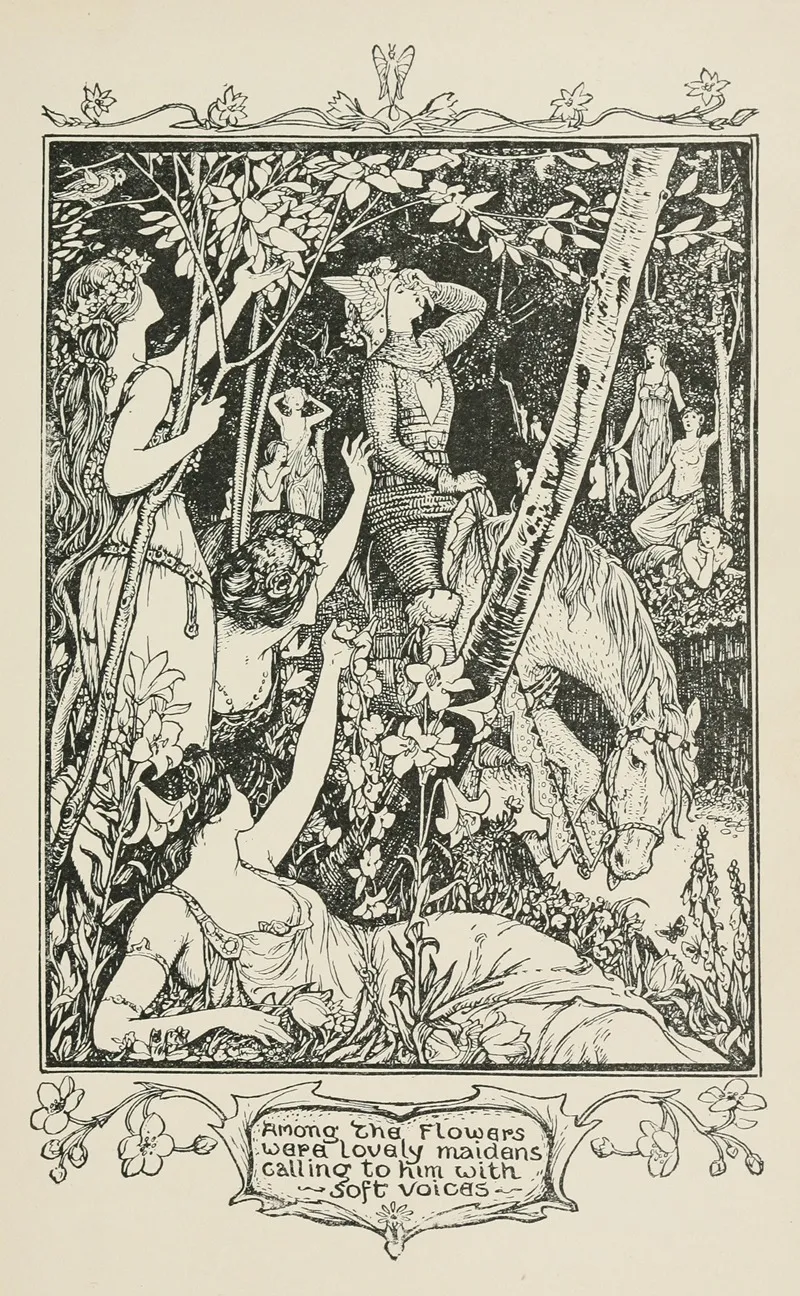 Among The Flowers Were Lovely Maidens Calling To Him With Soft Voices