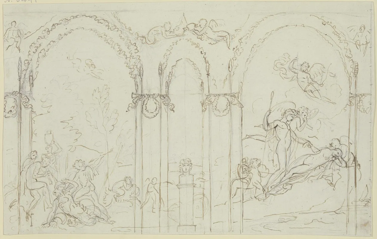 Amor Uberwindet Einen Satyr Bacchus Und Ariadne