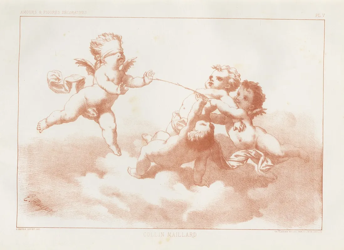 Amours Et Figures Decoratives Arts Industriels Pl 06 Wall Art by E. Meyer - High-Resolution Digital Print