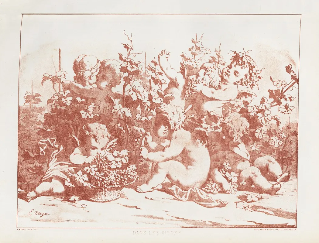 Amours Et Figures Decoratives Arts Industriels Pl 09 Wall Art by E. Meyer - High-Resolution Digital Print