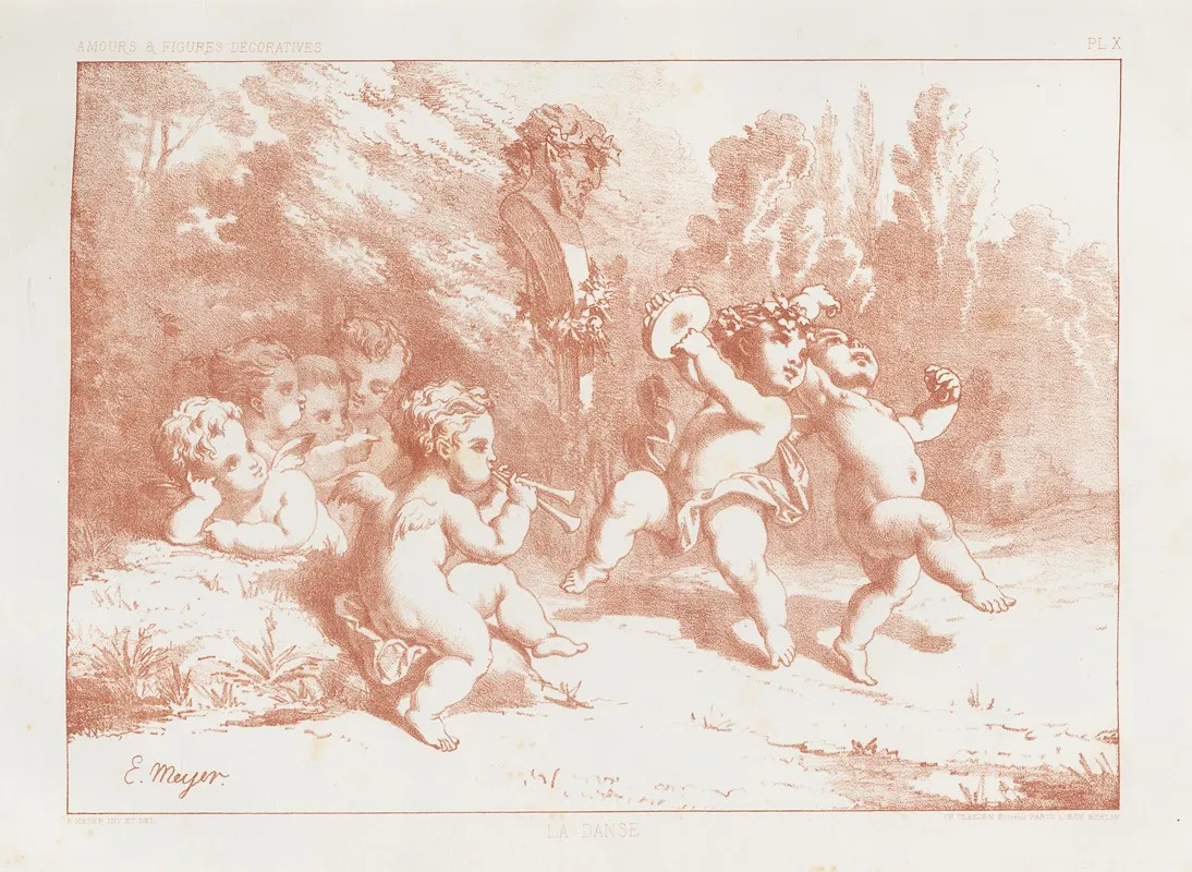 Amours Et Figures Decoratives Arts Industriels Pl 11 Wall Art by E. Meyer - High-Resolution Digital Print