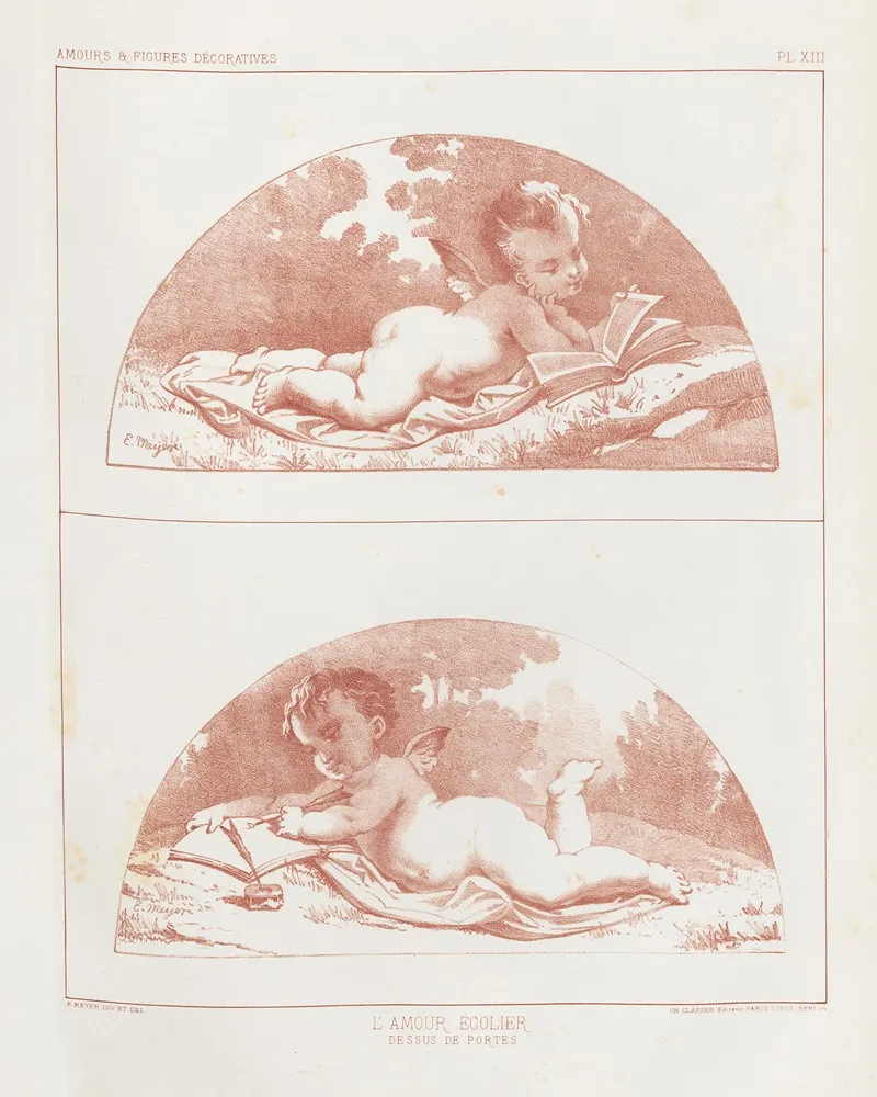 Amours Et Figures Decoratives Arts Industriels Pl 14 Wall Art by E. Meyer - High-Resolution Digital Print